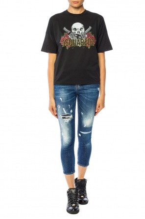 Jeansy z dziurami 'cool girl cropped jean', zdjęcie 2 Jeansy z dziurami 'cool girl cropped jean' od Dsquared2